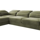 Pomello L-shaped corner sofa with sleeping function with storage and adjustable headrests Letto 38 easy-cleaning velvet left-hand side