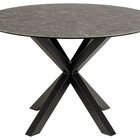 Table à manger ronde Kardema 119 cm, céramique noire