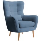 Vence Castel 74 wing chair, velvet, easy-to-clean beech legs