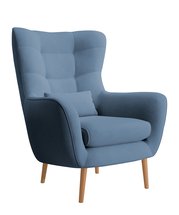 Vence Castel 74 wing chair, velvet, easy-to-clean beech legs