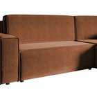 Copertino L-shaped corner sofa with sleeping function with storage, universal copper hydrophobic velvet