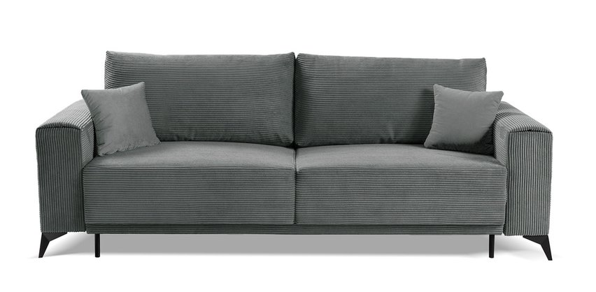 Jokiranta three-seater sofa with storage, grey corduroy