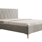 Upholstered bed 160x200 cm, Tiksi, cream velvet