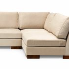 Kouter L-shaped beige corner sofa with right-hand pouf