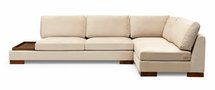 Kouter L-shaped beige corner sofa with right-hand pouf