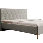 Upholstered bed 140x200 cm, Tiksi, cream velvet