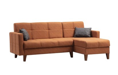 Corner sofa with sleeping function Desizes L-shaped right-hand side copper