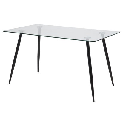 Modern Denaser glass table 140x80 cm black legs