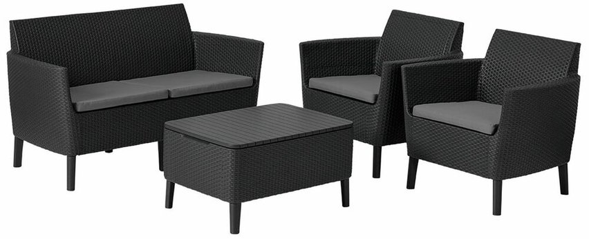 Salemo Keter garden set, four-seater table with storage, graphite