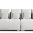 Granadilla Castel 80 three-seater sofa with storage in water-repellent velvet fabric, silver legs