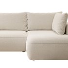 Ovo II L-shaped corner sofa with sleeping function Abriamo 03 with side panel and right-hand boucle container