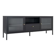 Gubees TV cabinet on legs with drawer, black