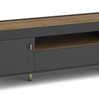 Lammila TV cabinet with drawer 171 cm black / whiskey oak