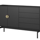 Commode Stoon à deux portes et quatre tiroirs 154 cm Noir