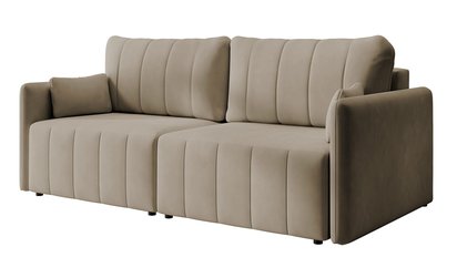 Pierre foldable corner sofa with storage, beige, water-repellent velvet