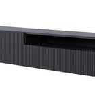 Veldio TV cabinet with a milled front and a 175 cm recess, black, hanging