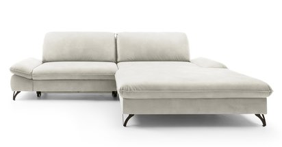 Corner sofa with sleeping function Vitala Castel 03 L-shaped with container, easy-cleaning velvet, right-hand side