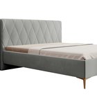 Upholstered bed 180x200 cm Tiksi light gray velvet