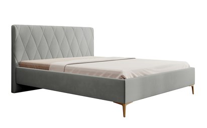 Upholstered bed 180x200 cm Tiksi light gray velvet