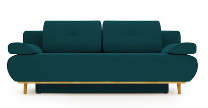 Marene three-seater sofa bed with storage, turquoise, hydrophobic