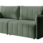 Pierre fold-out corner sofa with storage, light green, water-repellent velvet