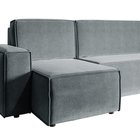 Copertino U-shaped corner sofa with sleeping function with storage, universal, grey, hydrophobic velvet