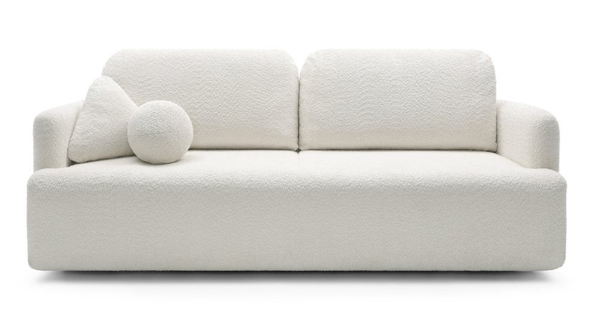 Lambina three-seater sofa with Abriamo 04 boucle container