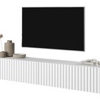 Telire TV cabinet 175 cm White with lamella front