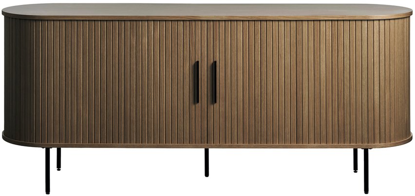 Commode Gativel 180x76 cm Lamelles Chêne Brûlé