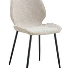 Chaise rembourrée Rablart en tissu teddy beige sur pieds noirs