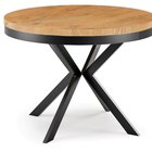 Seolas round table with hoop, extendable, 100 cm, Craft Oak, Gold/Black