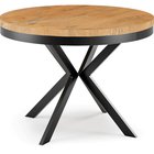 Seolas round table with hoop, extendable, 100 cm, Craft Oak, Gold/Black