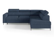 Corner sofa with sleeping function Vero L-shaped with container Neve 77 braid right-hand side