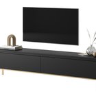 Bemmi TV cabinet, 175 cm, black with gold legs