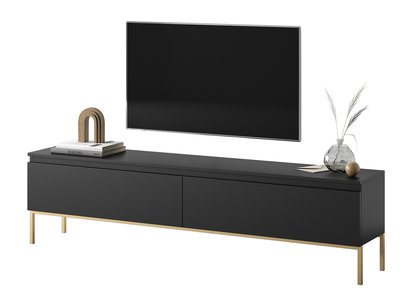 Bemmi TV cabinet, 175 cm, black with gold legs