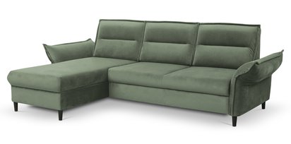 Canapé d'angle Wlora en forme de L avec fonction couchage avec rangement (Tissu : Element 11, Côté : Gauche)