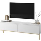 Meuble TV Bemmi, 150 cm, blanc avec pieds dorés