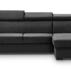 Corner sofa with sleeping function Veidnes L-shaped with adjustable headrests and container universal (Fabric: Kronos 34)