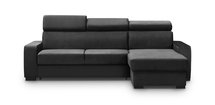 Corner sofa with sleeping function Veidnes L-shaped with adjustable headrests and container universal (Fabric: Kronos 34)