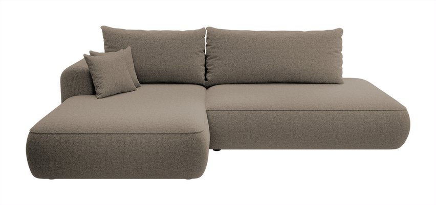 Foggi Melody 12 L-shaped corner sofa with sleeping function with left-hand chenille container