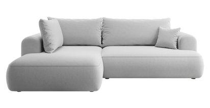 Ovo II L-shaped corner sofa with sleeping function Castel 80 with side and container, easy-to-clean velvet, left-hand