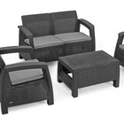 Corfu Keter four-seater garden set with a graphite table