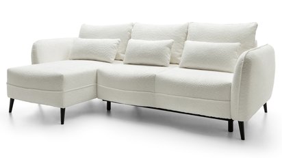 Eliano L-shaped corner sofa with sleeping function with Catch Me 01 boucle container, left-hand