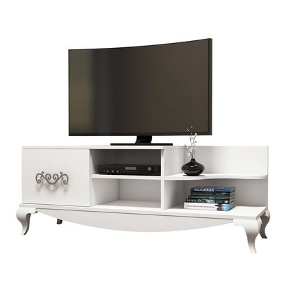 Ornamentic TV cabinet white