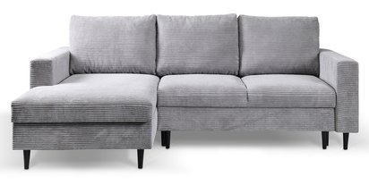 Corner sofa with sleeping function Nalika L-shaped with storage Poso 55 corduroy left-hand side