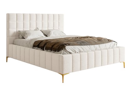 Upholstered bed 160x200 cm Szejlo with container, metal frame Raven 21 chenille