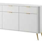 Oval three-door chest of drawers, 163.5 cm, white