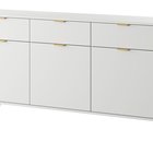 Oval three-door chest of drawers, 163.5 cm, white