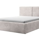 Lit rembourré 160/200 cm Farese beige foncé Poso 02 avec conteneur et actionneur à gaz velours côtelé