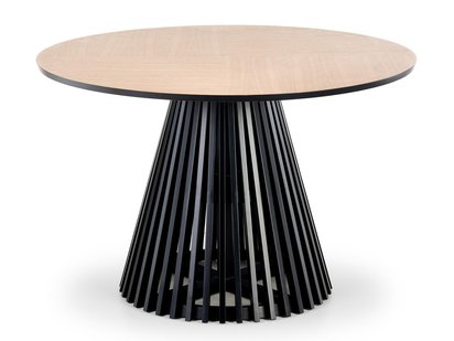 Kadapa round table diameter 120 cm natural oak/black